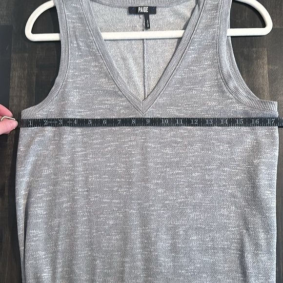 Paige Denim Heather Gray Side Split V Neck MIDI Dress - Picture 5 of 8